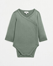 Fancy crossed bodysuit Grey-green colour  Natalys