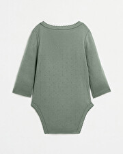 Fancy crossed bodysuit Grey-green colour  Natalys