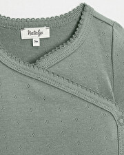 Fancy crossed bodysuit Grey-green colour  Natalys