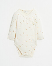 Crossed long-sleeved bodysuit Floral print  Natalys