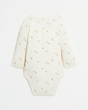 Crossed long-sleeved bodysuit Floral print  Natalys