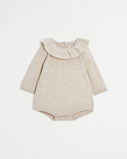 Merino wool romper Mottled beige colour  Natalys
