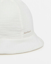 Embroidered cotton gauze hat Off-white colour  Natalys