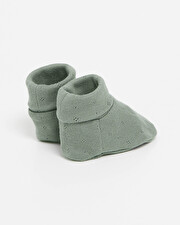 Fancy openwork slippers Grey-green colour  Natalys