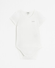 Crossed short-sleeved bodysuit Off-white colour  Natalys