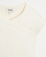 Fancy openwork crossed bodysuit Chalk colour  Natalys