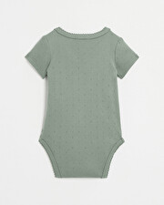 Fancy openwork crossed bodysuit Grey-green colour  Natalys