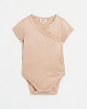Fancy openwork crossed bodysuit Pink colour  Natalys