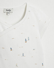 Crossed short-sleeved bodysuit Boat print  Natalys
