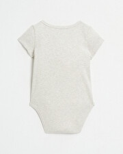 Crossed short-sleeved bodysuit Mottled beige colour  Natalys
