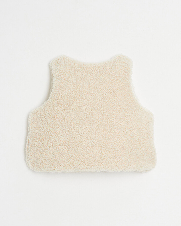 Faux fur crossed cardigan Natural colour  Natalys