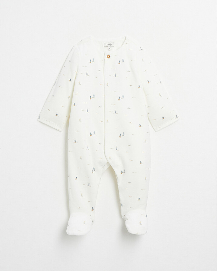 Velvet onesie Boat print  Natalys