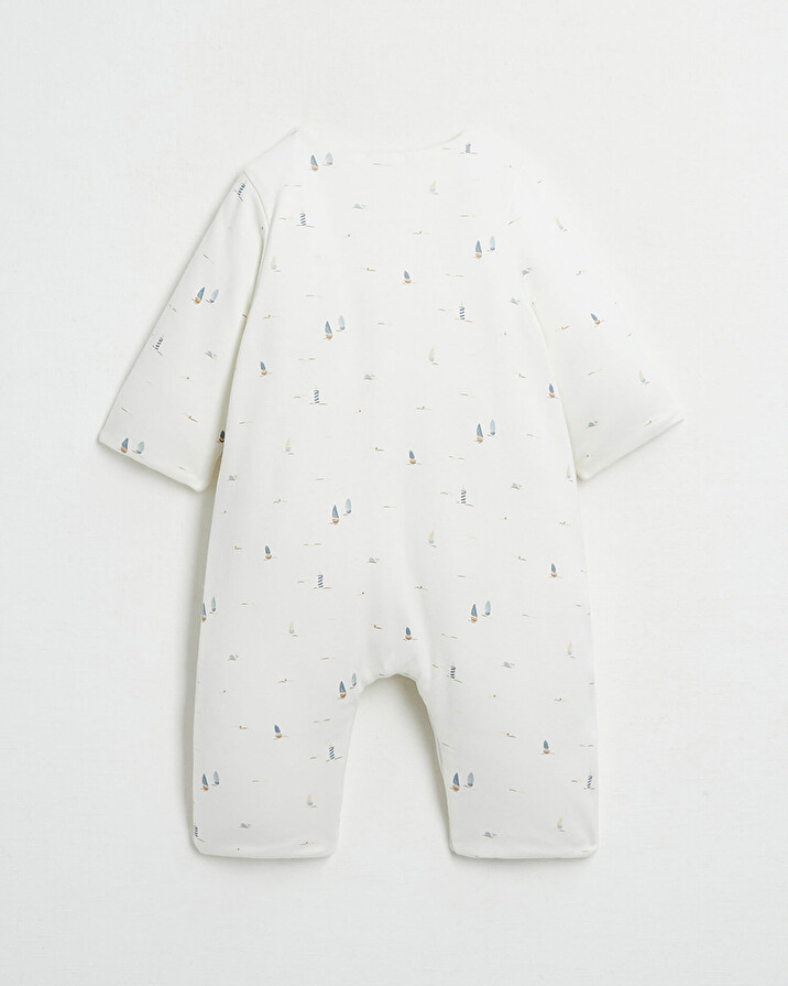 Footless long jumpsuit Boat print  Natalys