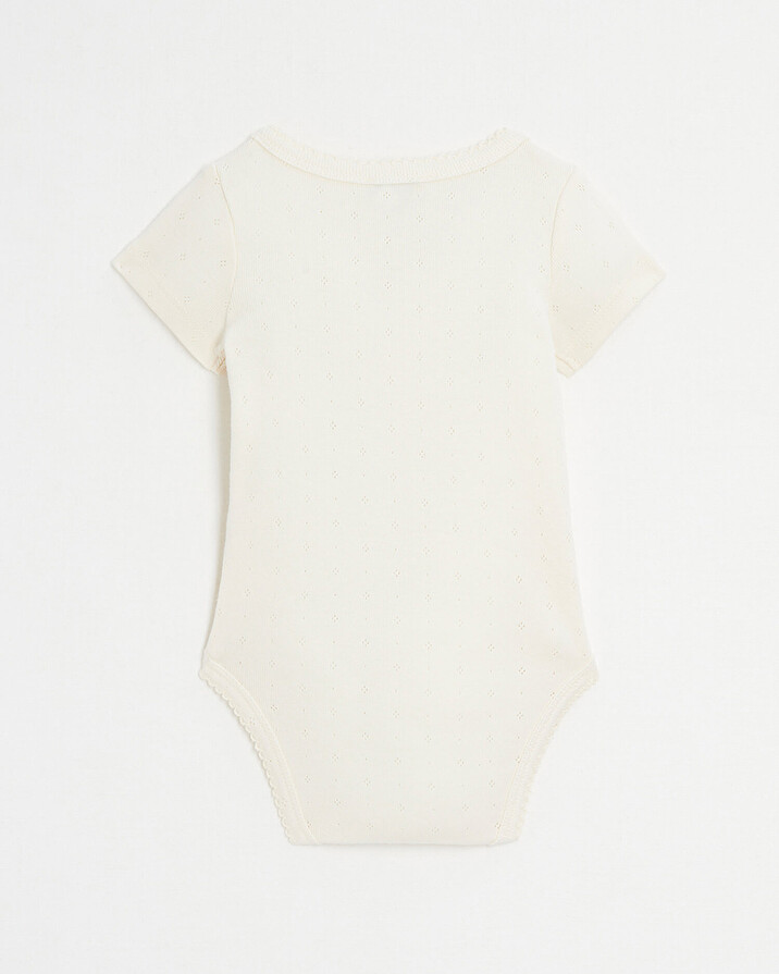 Fancy openwork crossed bodysuit Chalk colour  Natalys