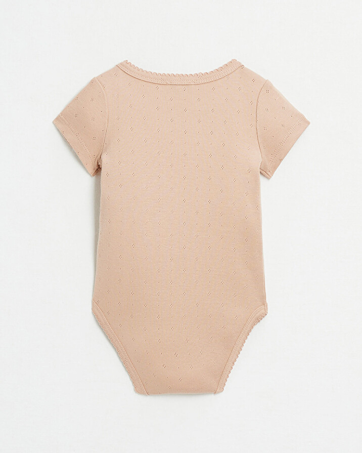 Fancy openwork crossed bodysuit Pink colour  Natalys