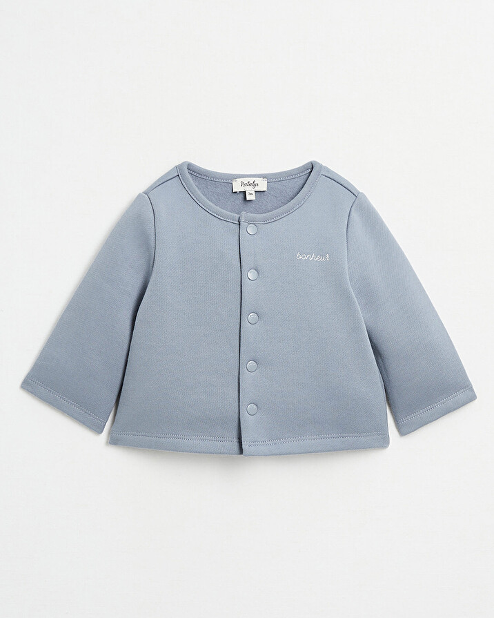 Fleece cardigan Blue-grey colour  Natalys