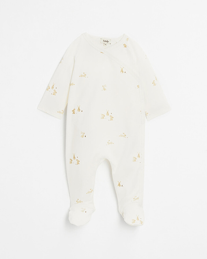 Crossed onesie Bunny print  Natalys