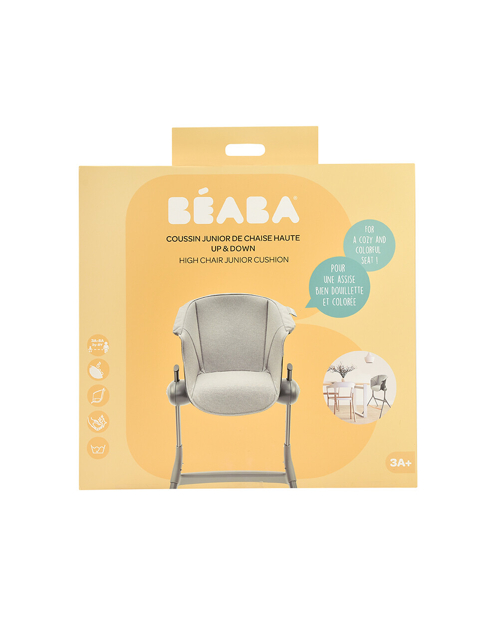 Junior Up&Down high chair seat cushion Grey colour  B&eacute;aba
