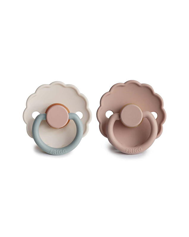 Set of 2 Daisy bloom latex pacifiers Blush/cotton candy  Frigg