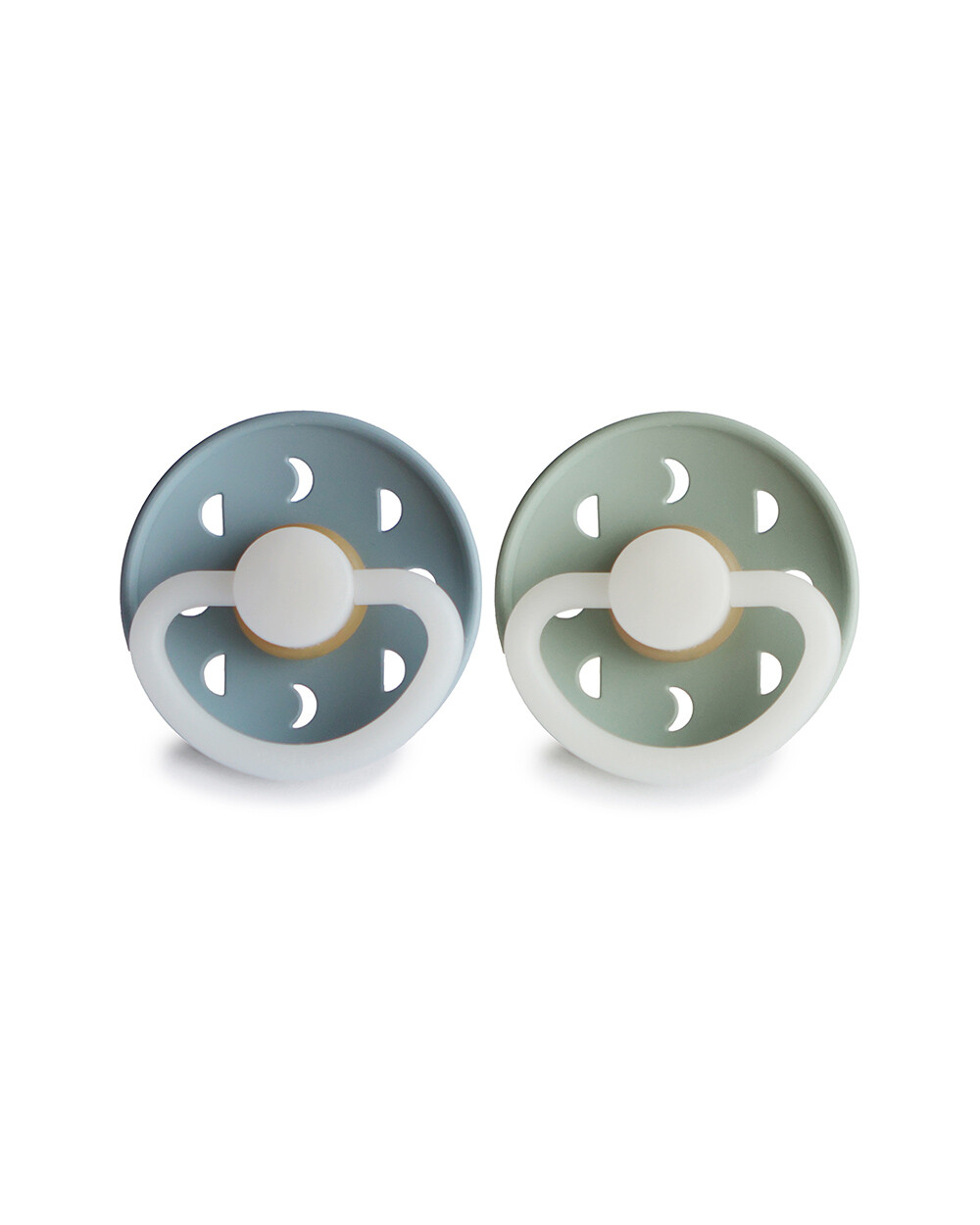 Set of 2 Moon Night latex pacifiers Colours night stone blue/sage  Frigg