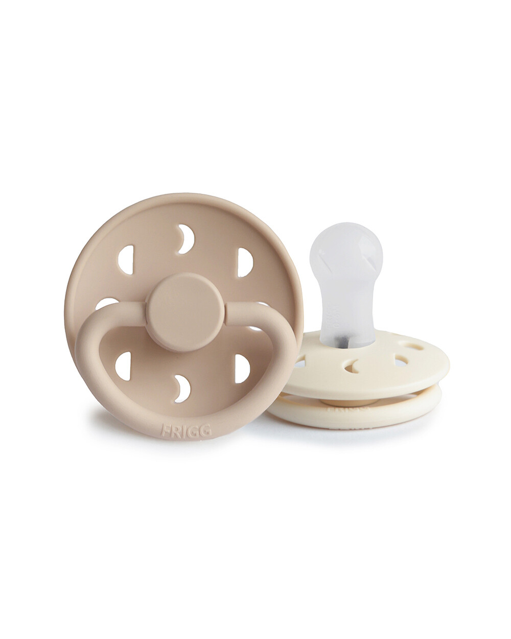 Set of 2 Moon silicone pacifiers Cream/creissant  Frigg