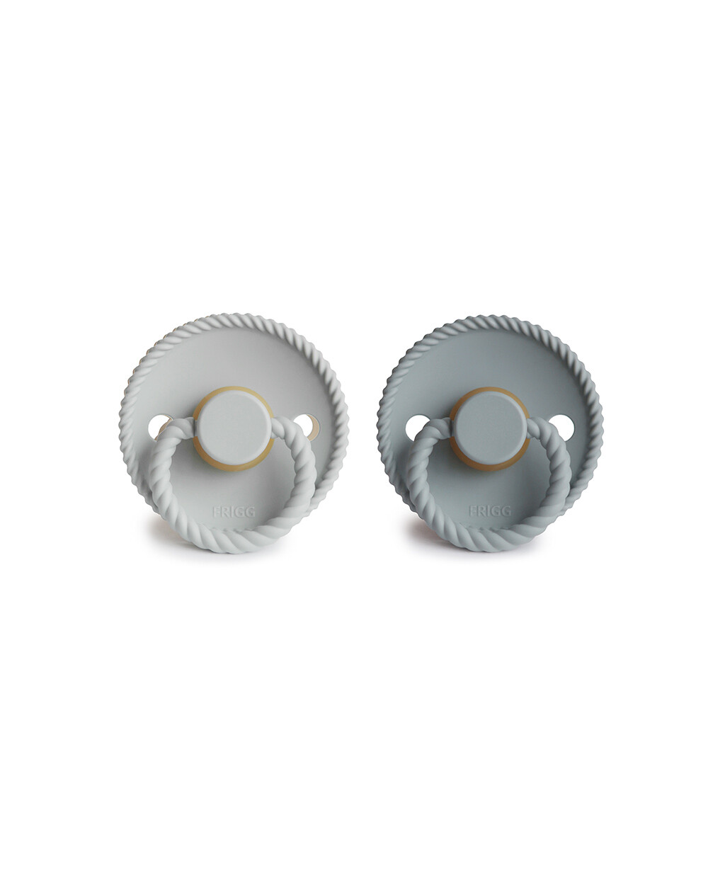 Set of 2 Rope latex pacifiers Colours french gray/silver gray  Frigg