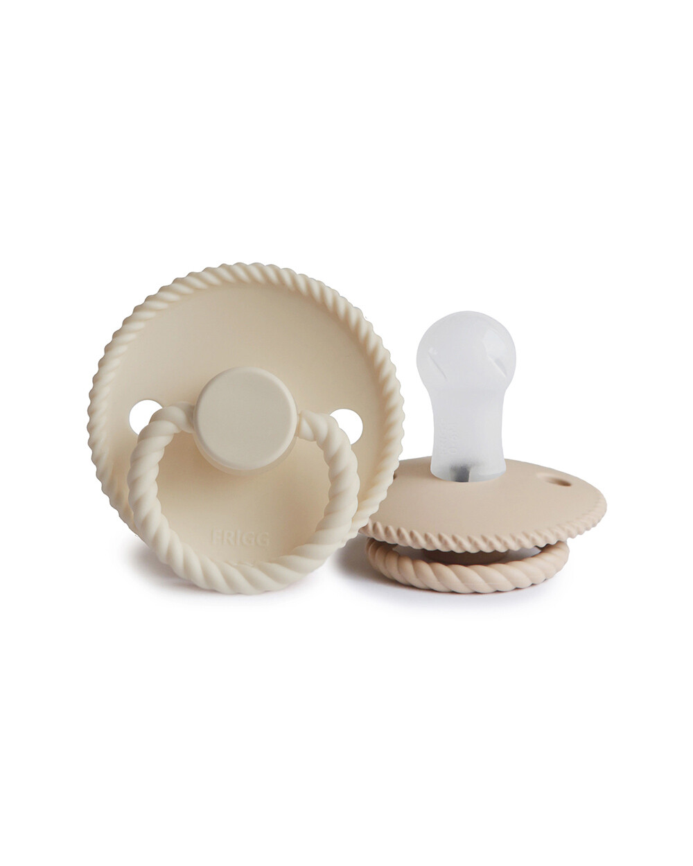 Set of 2 silicone Rope pacifiers Cream/creissant  Frigg