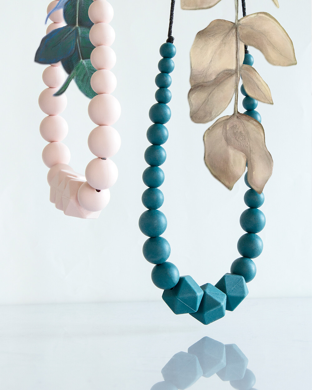 Peacock nursing necklace Blue colour  Minty Wendy