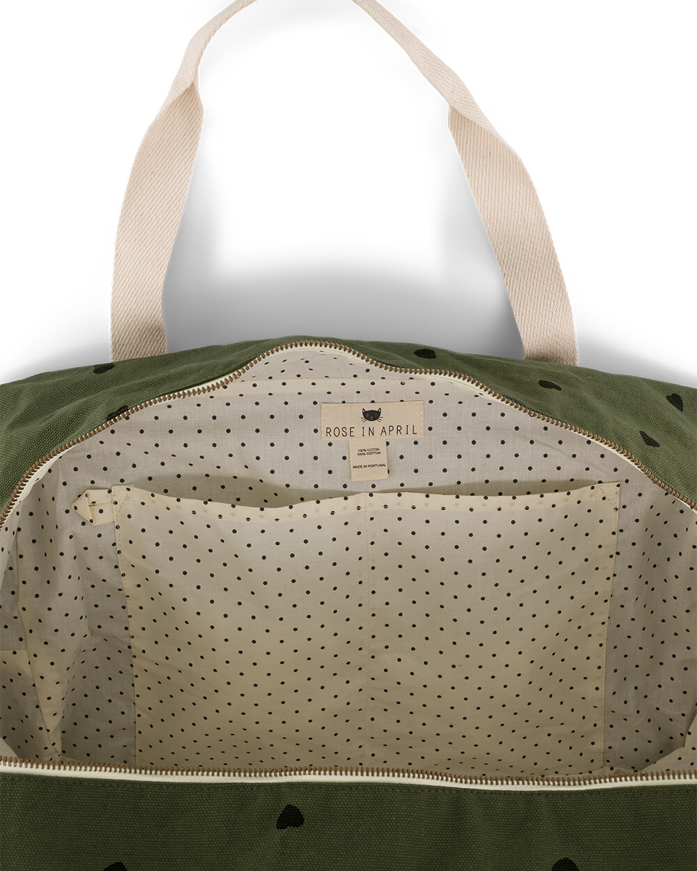 Rapha&euml;l changing bag Heart khaki  Rose in April