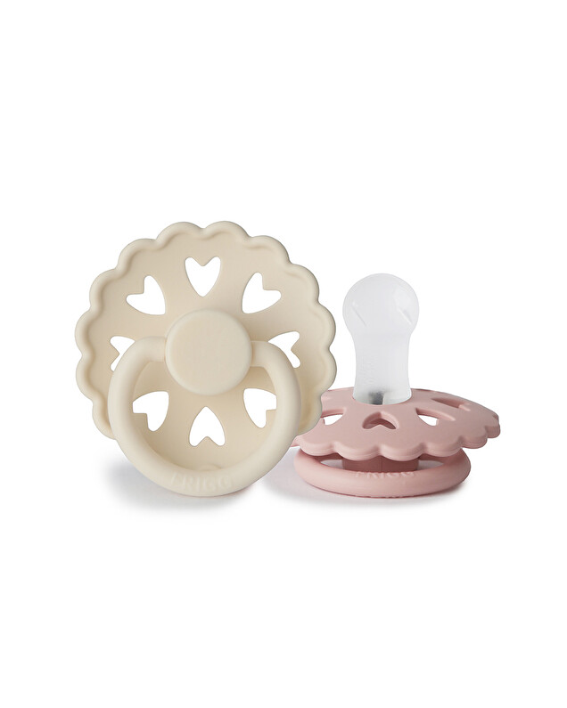 Pack of 2 Fairytale silicone pacifiers Duckling/girl colours  Frigg