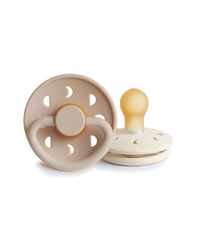 Set of 2 Moon latex pacifiers Cream/creissant  Frigg