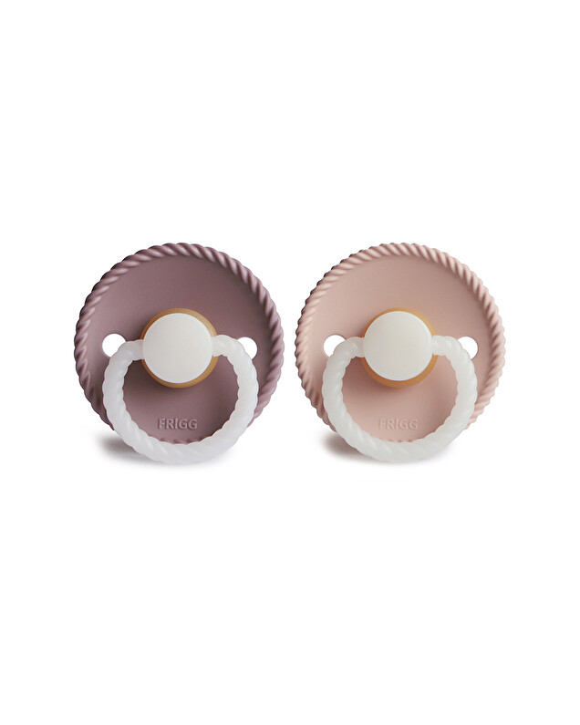 Set of 2 Rope night latex pacifiers Colour twilight mauve/blush  Frigg