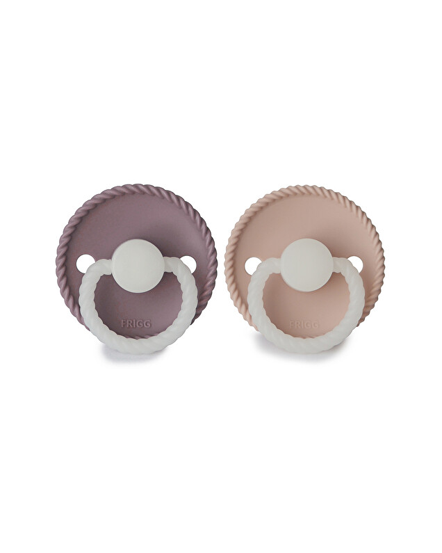 Set of 2 Rope Night silicone pacifiers Colour twilight mauve/blush  Frigg