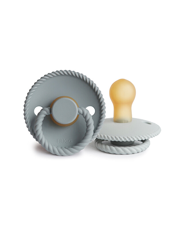 Set of 2 Rope latex pacifiers Colours french gray/silver gray  Frigg