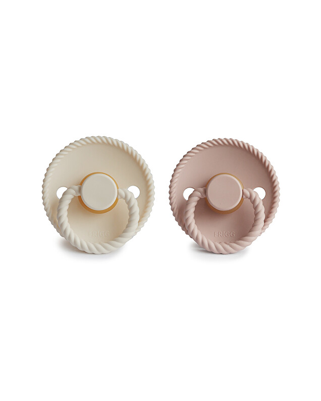 Set of 2 Rope latex pacifiers Colour blush/cream  Frigg