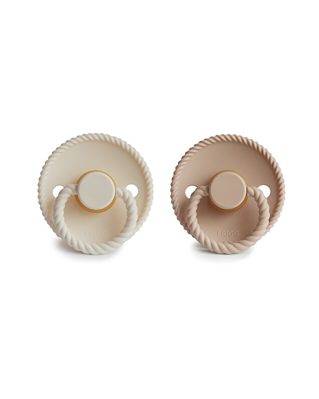 Set of 2 Rope latex pacifiers Cream/creissant  Frigg