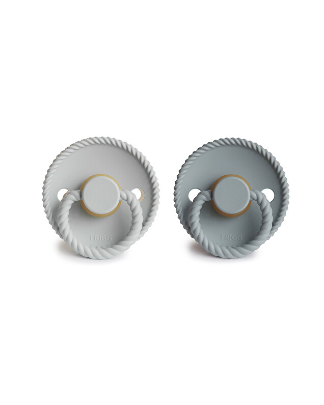 Set of 2 Rope latex pacifiers Colours french gray/silver gray  Frigg
