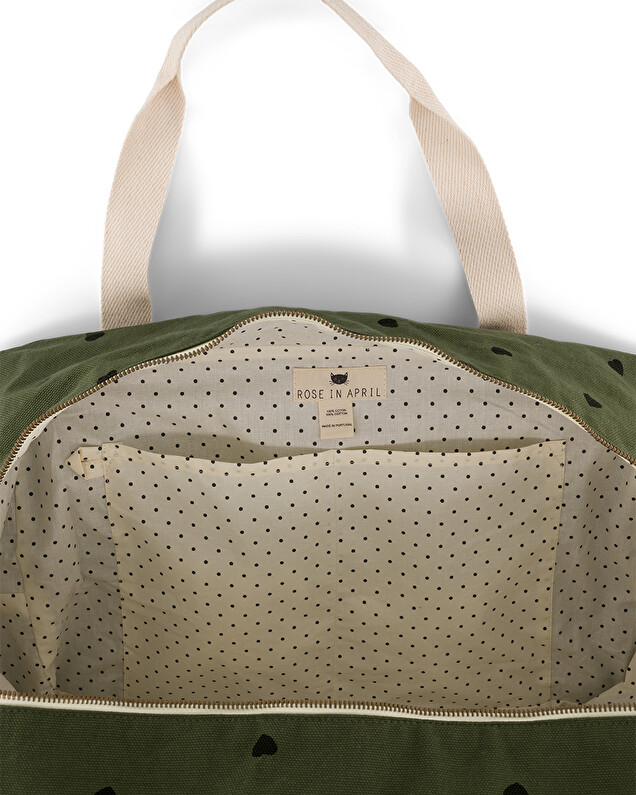Raphaël changing bag Heart khaki Rose in April