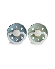 Set of 2 Moon Night latex pacifiers Colours stone blue/sage  Frigg