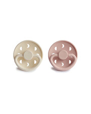 Set of 2 Moon silicone pacifiers Colour blush/cream  Frigg