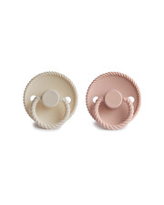 Set of 2 silicone Rope pacifiers Colour blush/cream  Frigg