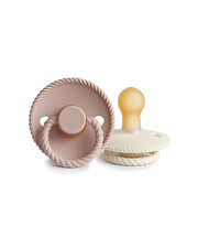 Set of 2 Rope latex pacifiers Colour blush/cream  Frigg