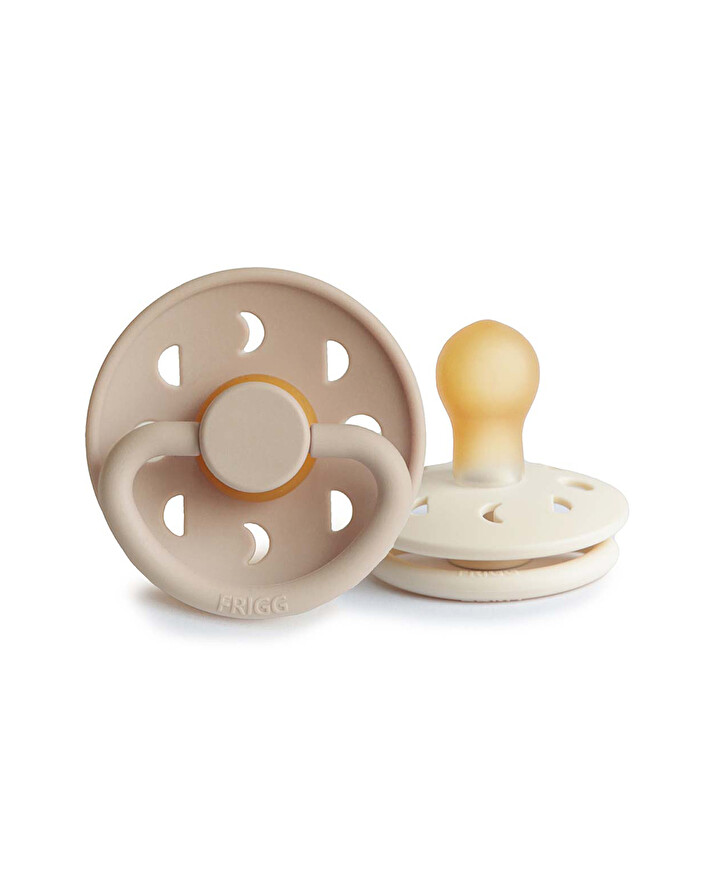 Set of 2 Moon latex pacifiers Cream/creissant  Frigg
