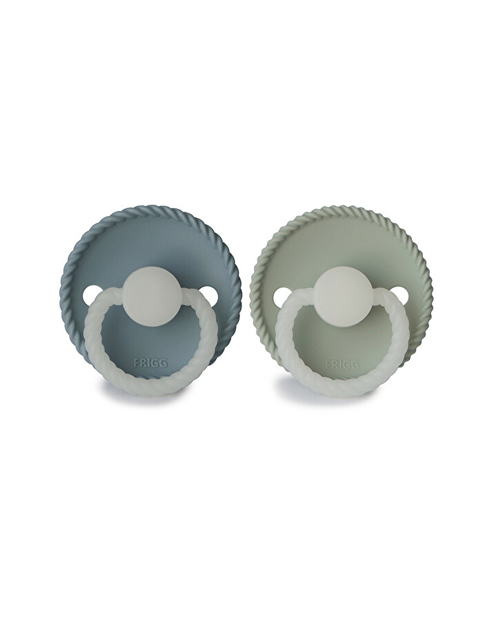 Set of 2 Rope Night silicone pacifiers Colours night stone blue/sage  Frigg
