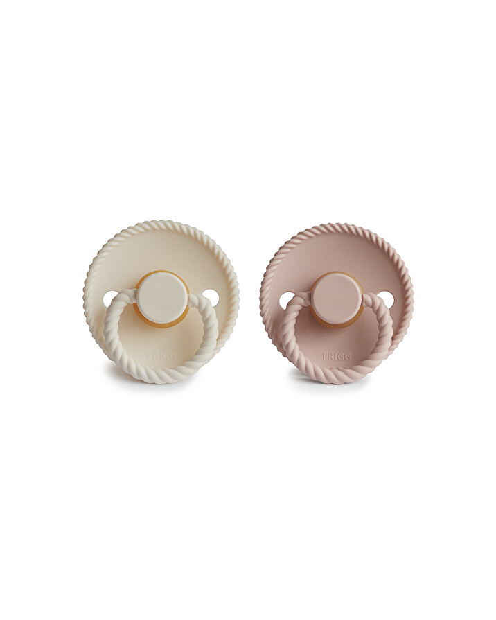 Set of 2 Rope latex pacifiers Colour blush/cream  Frigg