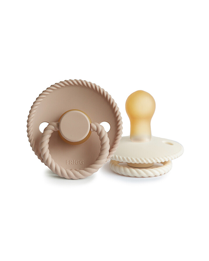 Set of 2 Rope latex pacifiers Cream/creissant  Frigg