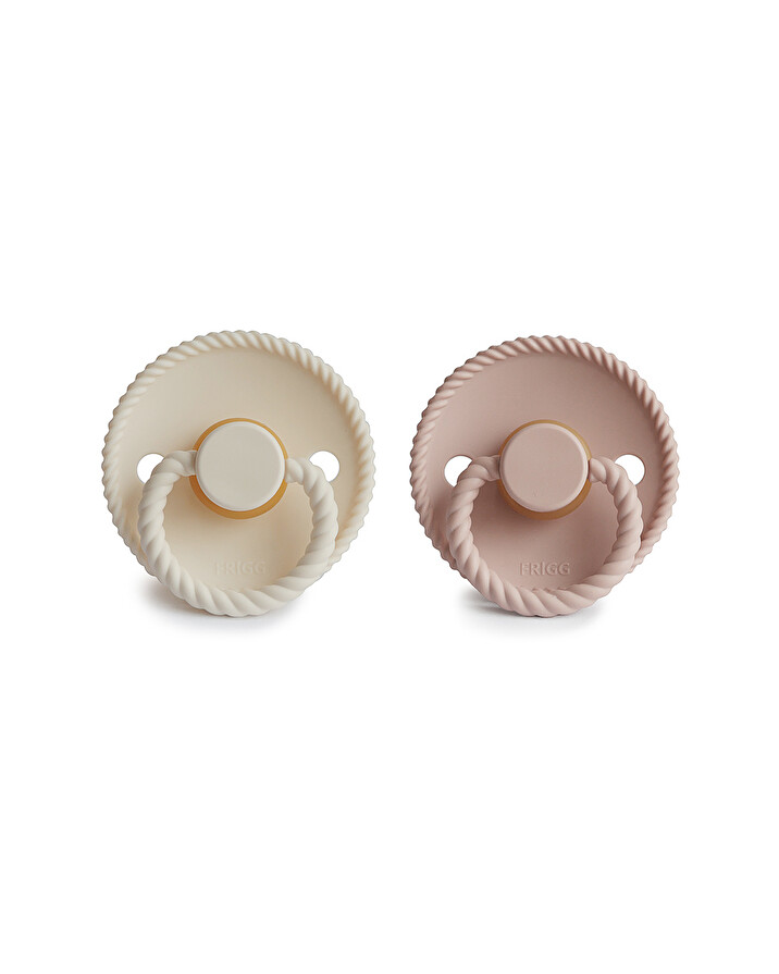 Set of 2 Rope latex pacifiers Colour blush/cream  Frigg