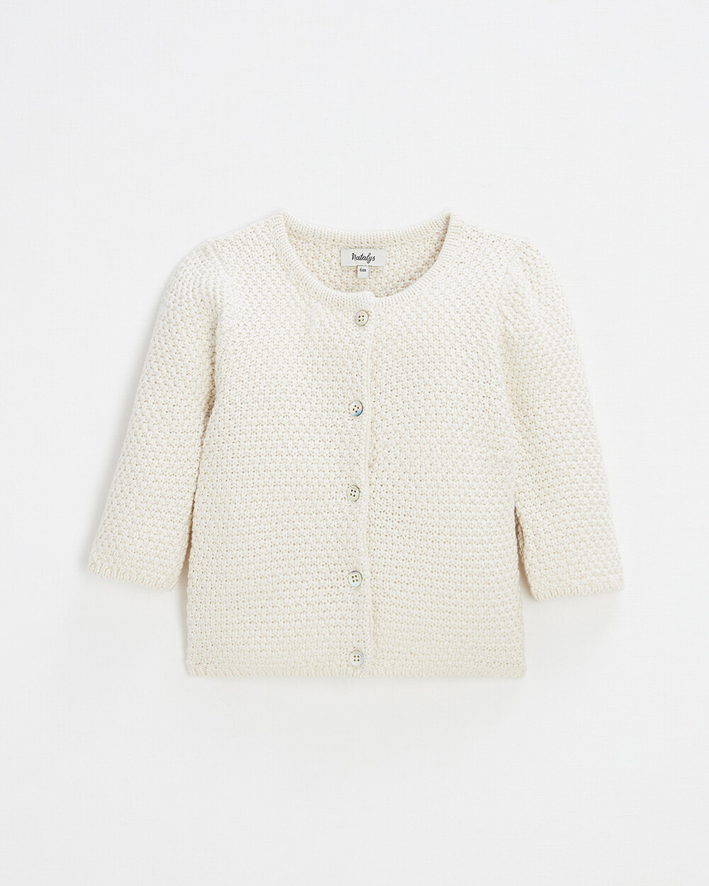 Fancy knit cardigan Ecru color  Natalys