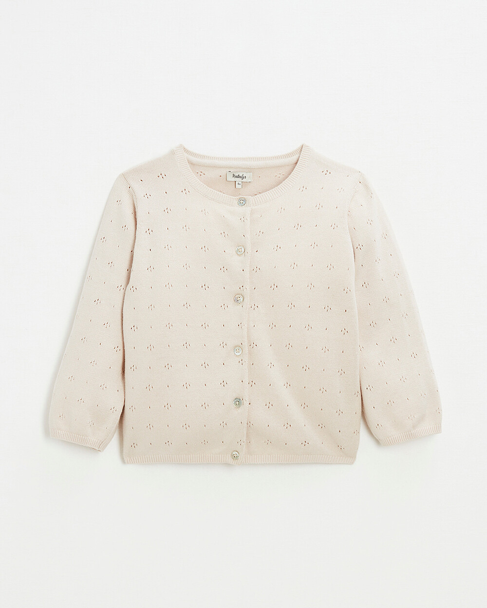 Openwork knit cardigan Pink color  Natalys