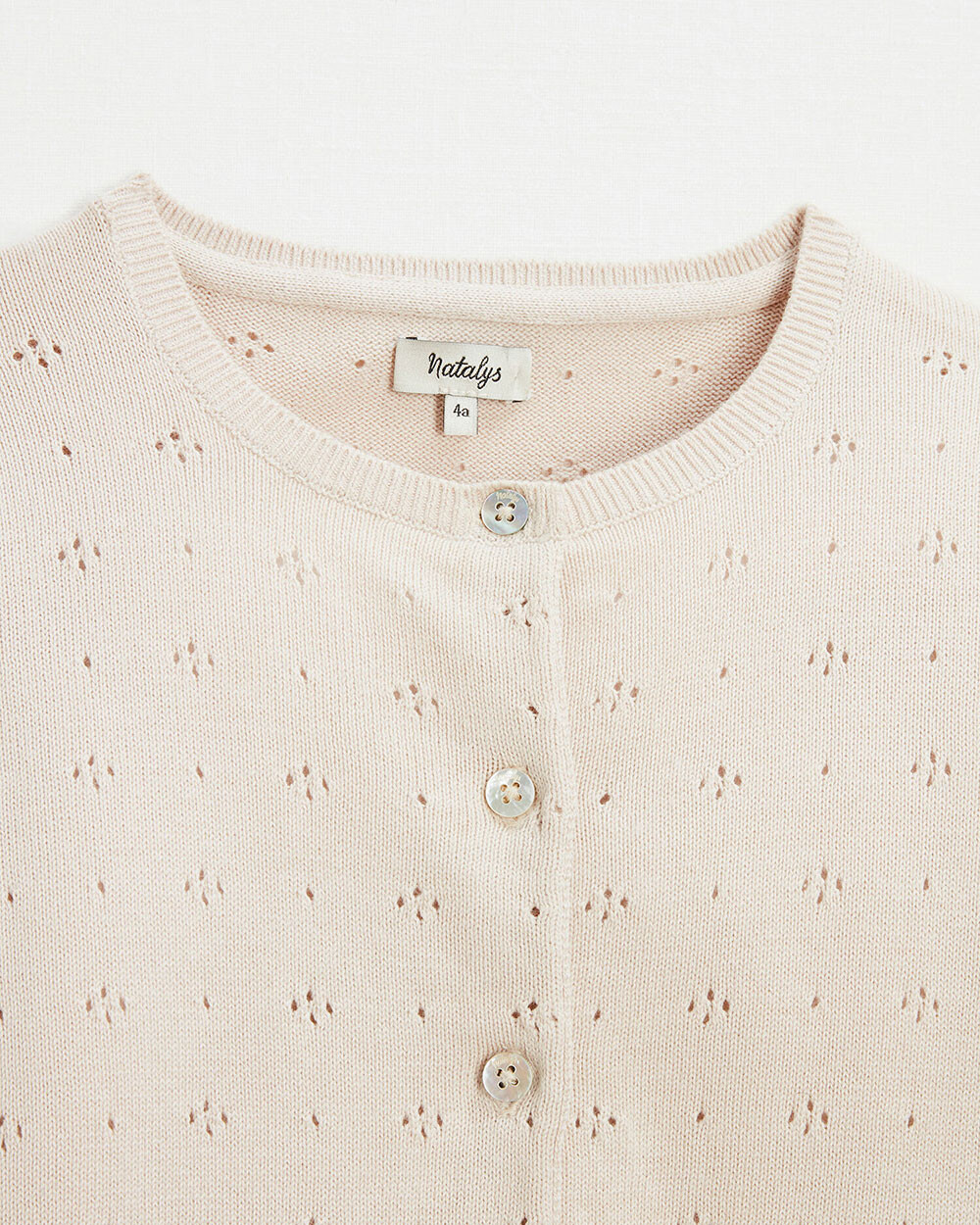 Openwork knit cardigan Pink color  Natalys